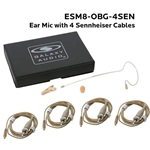Galaxy Audio ESM8-OBG-4SEN, Single ear headset, beige, wired for most SENN models, 4 cables included