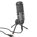 Audio-Technica AT2020USB+, Side-address cardioid condenser microphone with USB digital output