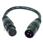 American DJ AC3PM5PFM, 1ft 3pinM to 5pinFM DMX Cable