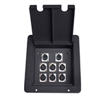 Elite Core FB8 Recessed Floor Box with 6 XLRF + 2 EtherCon Pass-Through Jack