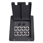 Elite Core FB8-SP Recessed Floor Box With 8 XLRF + 2 Speakons