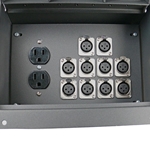 Elite Core FBL10+AC Recessed Floor Box With 10 XLRF and one duplex AC outlet with back box