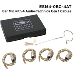 Galaxy Audio ESM4-OBG-4AT, Single ear headset,beige, wired for most AT models, 4 cables included