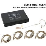 Galaxy Audio ESM4-OBG-4SEN, Single ear headset, beige, wired for most Sennheiser models, 4 cables included