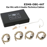 Galaxy Audio ESM8-OBG-4AT, Single ear headset, beige, wired for most AT models, 4 cables included