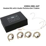 Galaxy Audio HSM4-OBG-4AT, Dual ear headset, beige, wired for most AT models, 4 cables included