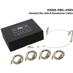 Galaxy Audio HSM8-OBG-4SEN, Dual ear headset, beige, wired for most SENN models, 4 cables included
