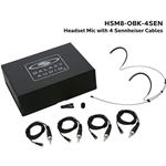 Galaxy Audio HSM8-OBK-4SEN, Dual ear headset, black, wired for most SENN models, 4 cables included