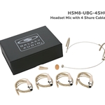 Galaxy Audio HSM8-UBG-4SHU, Dual ear headset, beige, Shure models