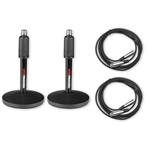 Gator Cases GFW-MIC-DESKTOP-2PK, Desktop Mic Stand 2-Pack with XLR Cables