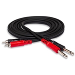 Hosa CPR-202, Stereo Interconnect, Dual 1/4 in TS to Dual RCA, 2 m