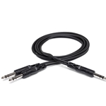 Hosa CYS-103, Y Cable, 1/4 in TRS to Dual 1/4 in TRS, 3 ft