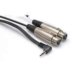 Hosa CYX-402F, Dual XLR3F to Right-angle 3.5 mm TRS, 2 ft