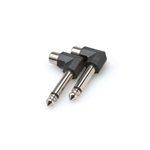 Hosa GPR-123, Right-angle Adaptors, RCA to 1/4 in TS, 2 pc