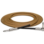 Hosa GTR-518R, Tweed Guitar Cable, Hosa Straight to Right-angle, 18 ft
