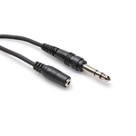 Hosa MHE-310, Headphone Adaptor Cable, 3.5 mm TRS to 1/4 in TRS, 10 ft