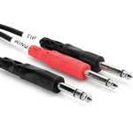 Hosa STP-203, Insert Cable, 1/4 in TRS to Dual 1/4 in TS, 3 m