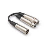 Hosa YXF-119, Y Cable, Dual XLR3F to XLR3M, 6 in