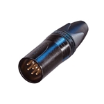 Neutrik NC6MXX-B, Connector - XLR - Neutrik, male inline, 6 pin, blk/gold