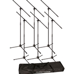 JamStands JS-MCFB6PK, Six Tripod Mic Stands w/ Carrying Bag