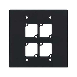 Ace Backstag WP-204, Double Gang Wall Panel with 4 Connectrix cutouts Black