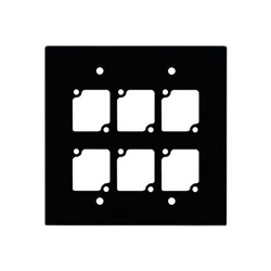 Ace Backstag WP-206, Double Gang Wall Panel with 6 Connectrix cutouts Black