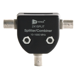 RF Venue 2X1SPLIT, Passive 2X1 RF splitter/combiner, 50 Ohm, BNC female connectors