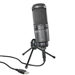 Audio-Technica AT2020USB+, Side-address cardioid condenser microphone with USB digital output