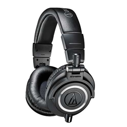 Audio-Technica ATH-M50X, Closed-back dynamic monitor headphones, detachable cables, black