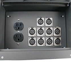 Elite Core FBL10+AC Recessed Floor Box With 10 XLRF and one duplex AC outlet with back box