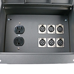 Elite Core FBL6+AC Recessed Floor Box With 6 XLRF + Duplex AC with Back Box