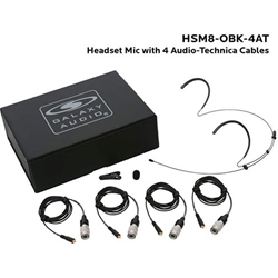 Galaxy Audio HSM4-OBK-4AT, Dual ear headset, black, wired for most AT models, 4 cables included