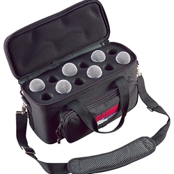 Gator Cases GM-12B, Padded Bag for Up to 12 Mics w/ Exterior Pockets for Cables