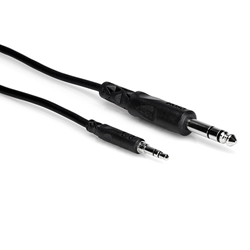 Hosa CMS-110, Stereo Interconnect, 3.5 mm TRS to 1/4 in TRS, 10 ft