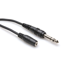 Hosa MHE-310, Headphone Adaptor Cable, 3.5 mm TRS to 1/4 in TRS, 10 ft