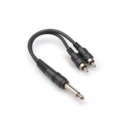 Hosa YPR-124, Y Cable, 1/4 in TS to Dual RCA
