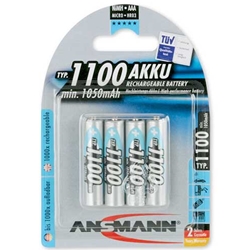 Ansmann Size AAA - 1100mAh 4-Pack Rechargeable Battery NiMH