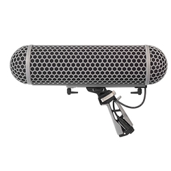 Rode Microphones Blimp, windshield with Rycote shock mounting system.
