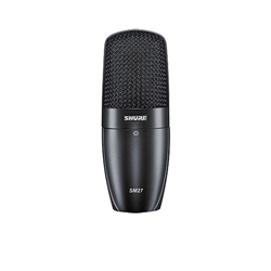 Shure SM27-SC, Cardiod Side-Address Condenser Microphone, includes Velveteen Pouch and Shock Mount