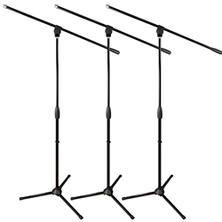 Ultimate Support MC-40B, Pro 3-Pack  Mic Stand with Boom, Black