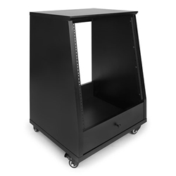 Gator Cases GFW-ELITESTUDIORK12-BLK, Frameworks Elite LED Angled Studio Rack - 12U BLK
